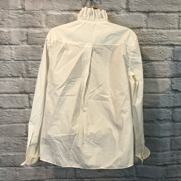 Akris Punto Women's US 10 Ruffled Turtleneck Blouse Top- Cream - Picture 3 of 13